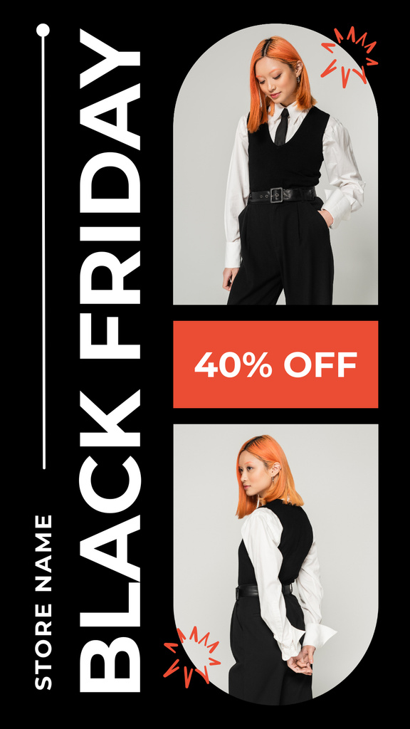 Designvorlage Black Friday Discounts on Classic Wear für Instagram Story