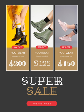 Fashion Sale with Woman in Stylish Shoes Poster US Design Template