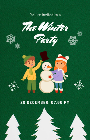 Winter Party for Children Invitation 5.5x8.5in Design Template