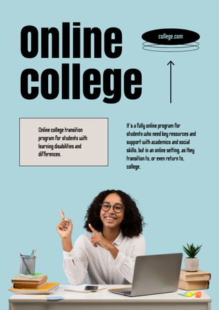 Ontwerpsjabloon van Newsletter van online college solliciteren aankondiging