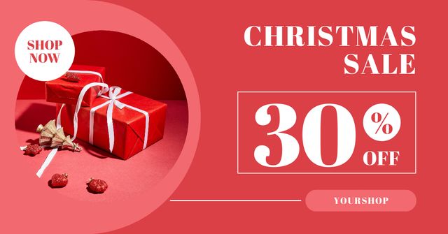 Christmas Boxes for Sale on Pink Facebook AD Design Template