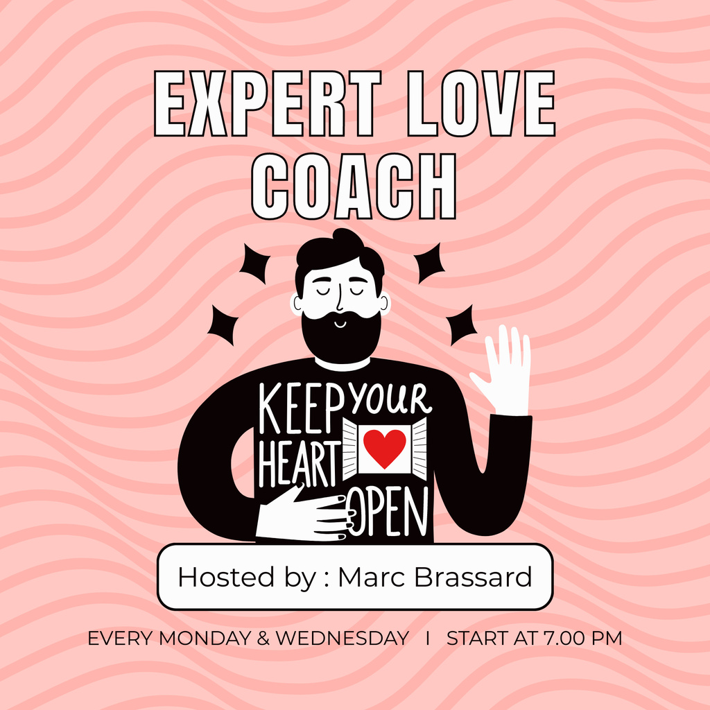 Expert Love Coach Services Podcast Cover – шаблон для дизайну