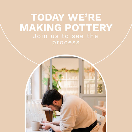 Making Pottery Process From Local Pottery Shop Animated Post Design Template
