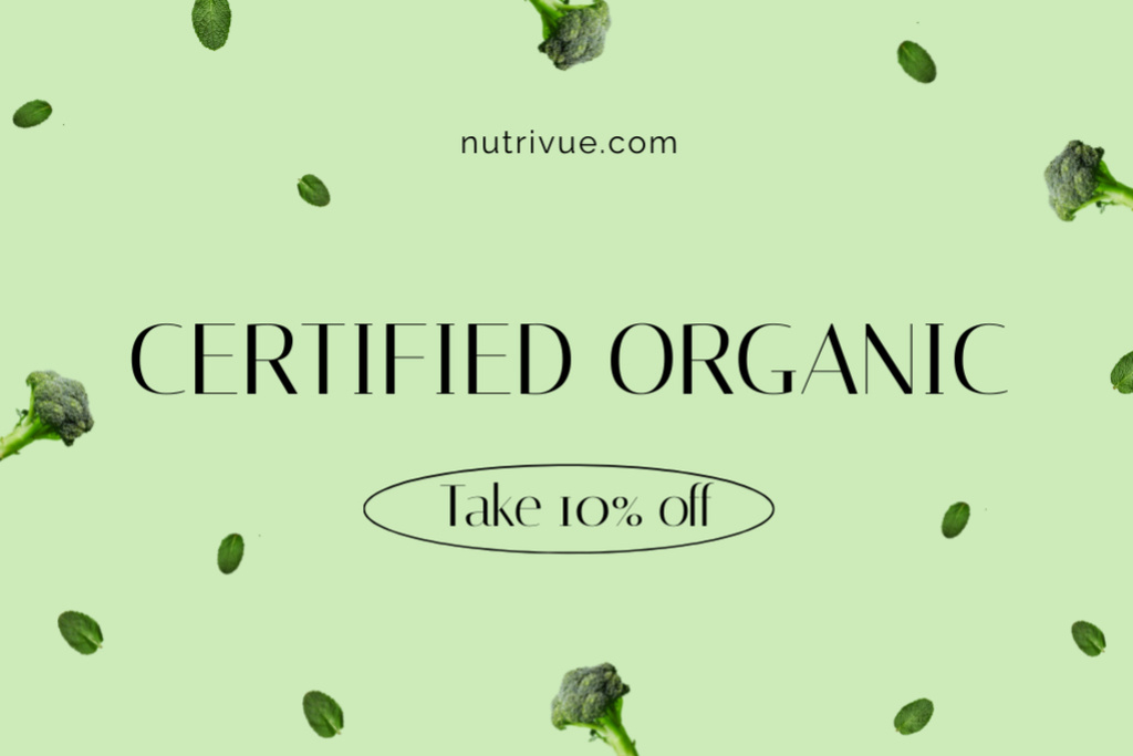 Nutritional Supplements Offer with Broccoli Label – шаблон для дизайну