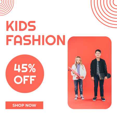 Ontwerpsjabloon van Instagram van Kids Fashion Clothes Sale Ad