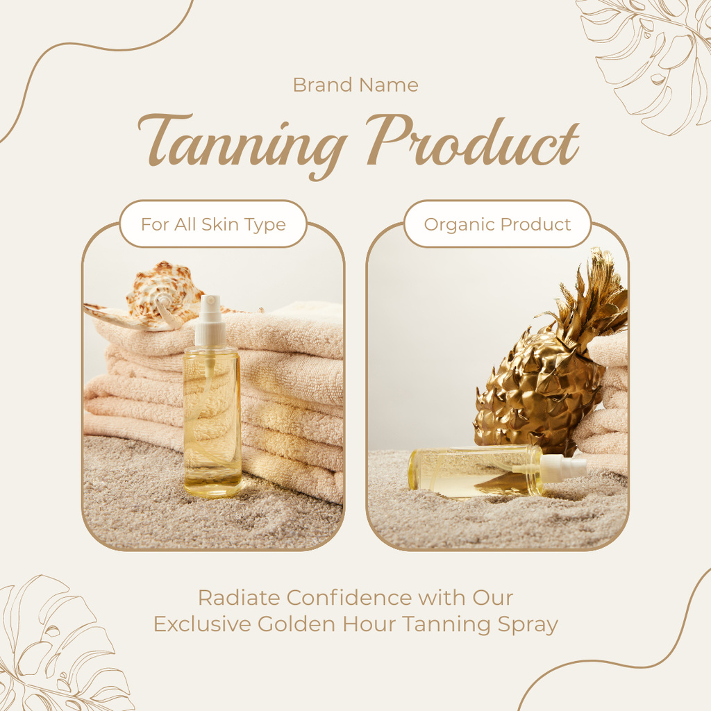 Ontwerpsjabloon van Instagram van Collage with Products for Radiant Tan