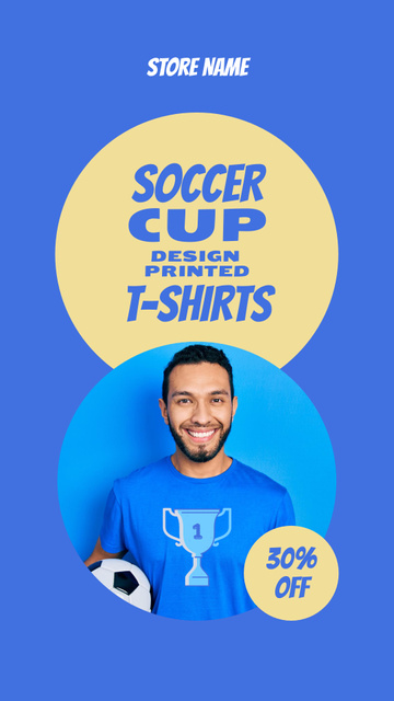 Man in Soccer T-Shirt Instagram Story Design Template