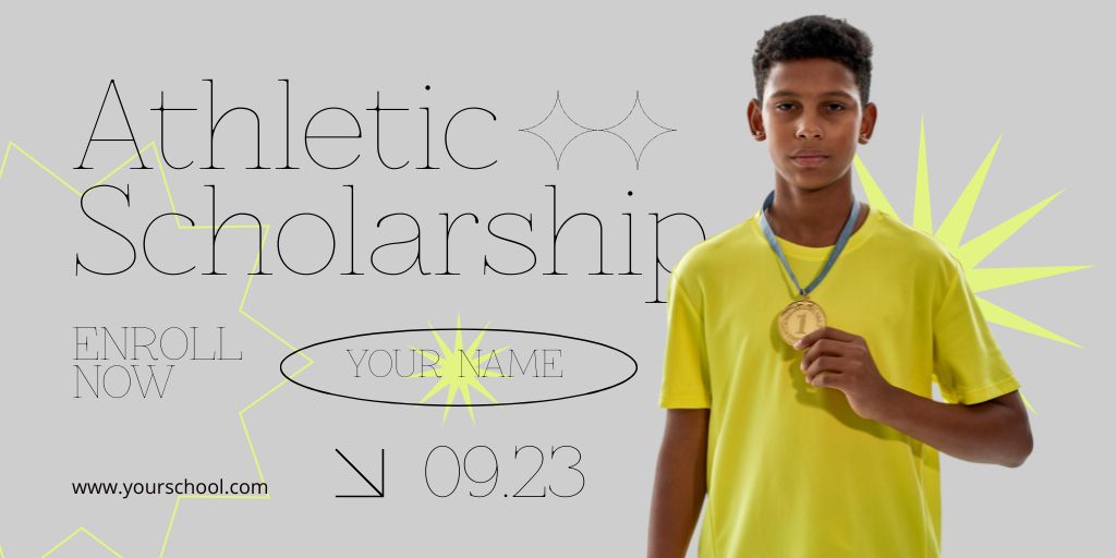 Athletic Scholarship Announcement Twitter Design Template