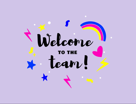 Bright Welcome With Rainbow And Stars Postcard 4.2x5.5in Design Template