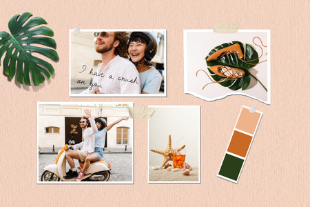 Designvorlage Beautiful Love Story with Cute Couple für Mood Board