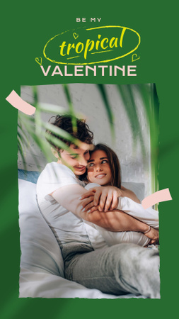 Tropical Greeting on Valentine's Day Instagram Story Design Template