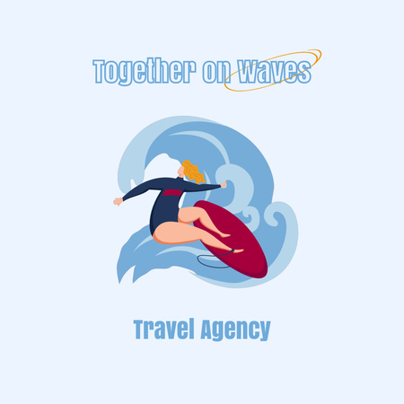 Surfing Tour Offer Animated Logo Design Template