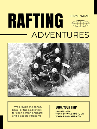 Plantilla de diseño de Rafting Adventures Ad  Poster US 
