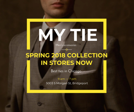 Designvorlage My tie store in Chicago für Medium Rectangle