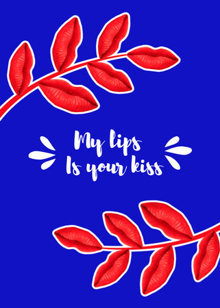 Platilla de diseño Cute Love Phrase With Red Leaves Postcard 5x7in Vertical