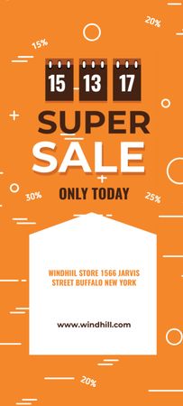 Store Sale Offer With Tags In Orange Invitation 9.5x21cm Design Template