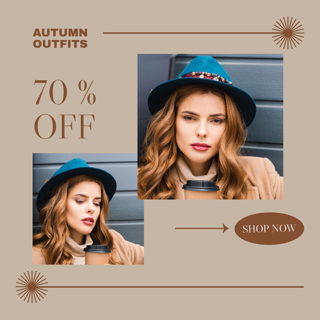 Autumn Collage for Female Outfit Sale Offer Instagram Design Template