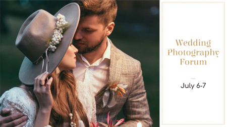 Wedding Photography Forum with Tender Couple FB event cover Design Template
