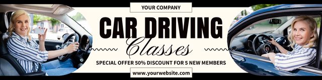 Car Driving Classes With Discounts For Members Twitter Tasarım Şablonu