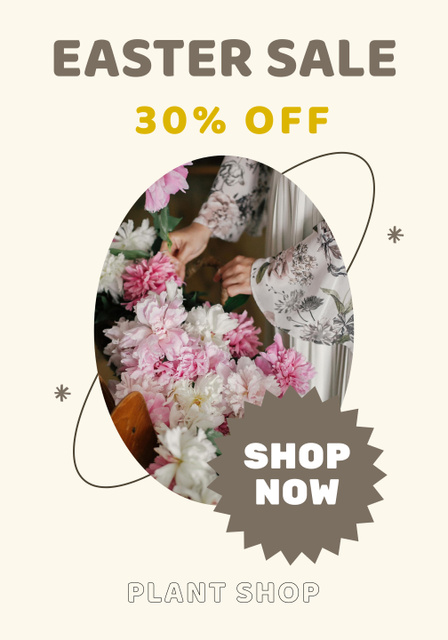 Easter Sale Offer Of Flowers Announcement Poster 28x40in Design Template