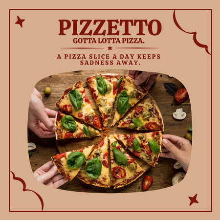 herkullinen pizzeria ad Instagram Design Template