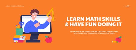 Math Courses Ad Facebook Video cover Design Template