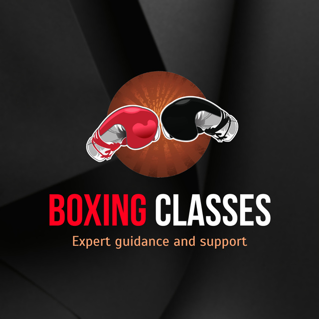 Expert Guidance In Boxing Classes Offer Animated Logo Design Template