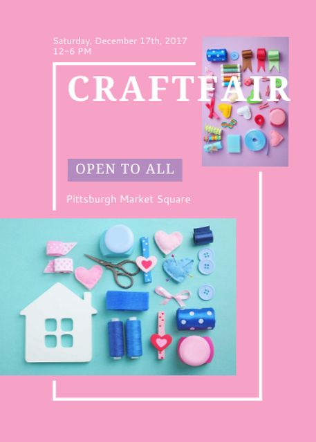 Craft Fair with needlework tools Flayer – шаблон для дизайну
