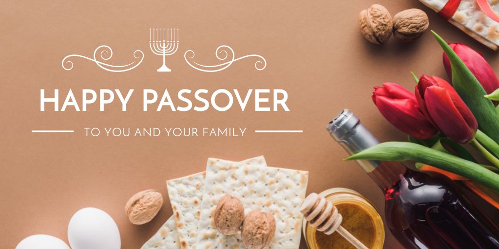 Happy Passover Greeting Twitter Design Template