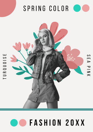 Spring Fashion Color Trends Poster Design Template