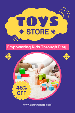 Amazing Discount on Children's Toys Pinterest Design Template