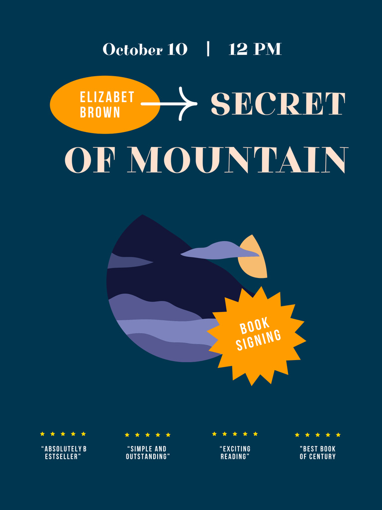 Template di design Adventurous Book Presentation with Illustration of Mountain Poster 36x48in