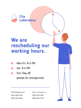 Test Laboratory Working Hours Rescheduling during quarantine Poster 36x48in – шаблон для дизайну