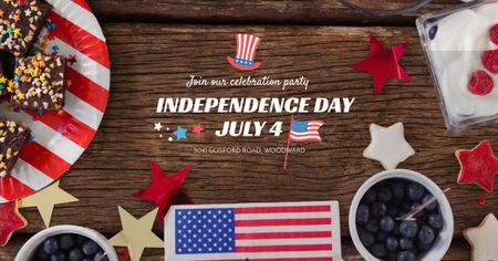 Ontwerpsjabloon van Facebook AD van verenigde staten onafhankelijkheidsdag viering
