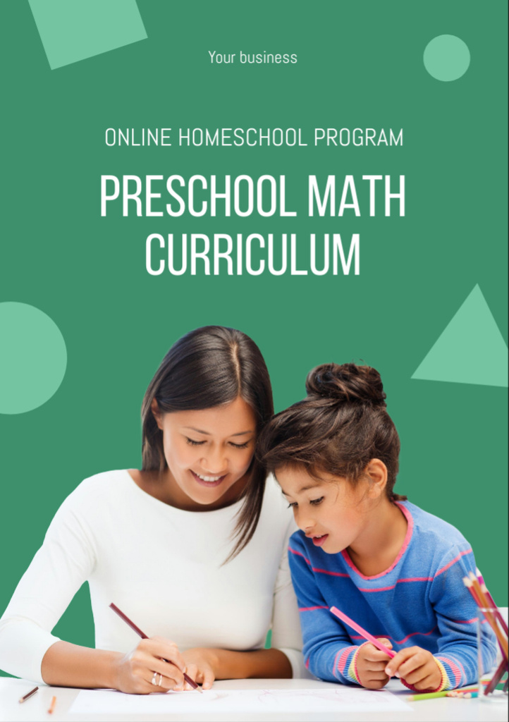 Designvorlage Ad of Preschool Math Curriculum für Flyer A7
