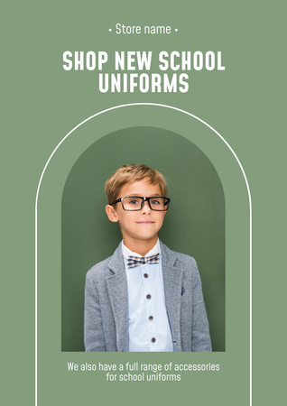 School Apparel and Uniforms Sale Offer Poster A3デザインテンプレート