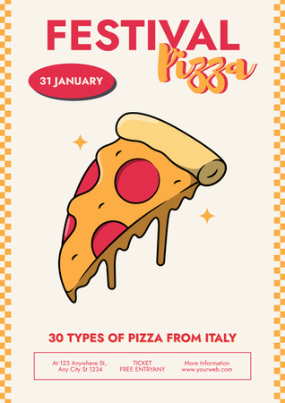Pizza Festivali Duyurusu Poster Tasarım Şablonu