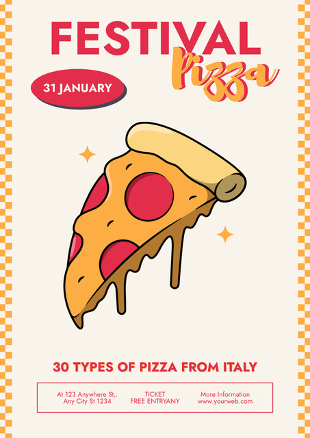 Pizza Festival Announcement Poster – шаблон для дизайну