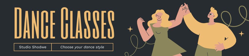 Modèle de visuel Promo of Dance Classes with Cute Dancing Couple - Ebay Store Billboard