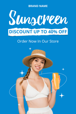 Summer Sunscreen Lotion Pinterest Design Template
