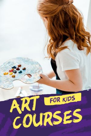 Painting Courses with Girl Holding Brush Tumblr tervezősablon