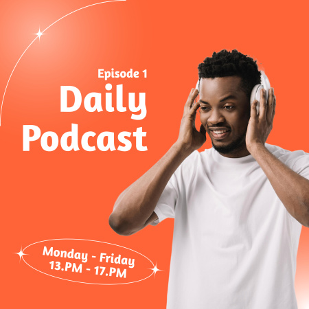 Podcast Cover - Daily Podcast Podcast Cover Design Template