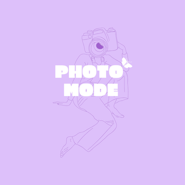 Cute Illustration of Girl with Camera Head Logo 1080x1080px Modelo de Design