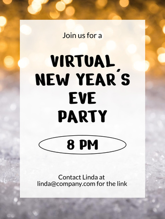 virtuális újévi party bejelentés Poster US tervezősablon
