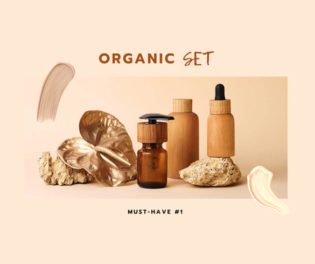 Designvorlage Organic Cosmetics Kit Offer für Facebook