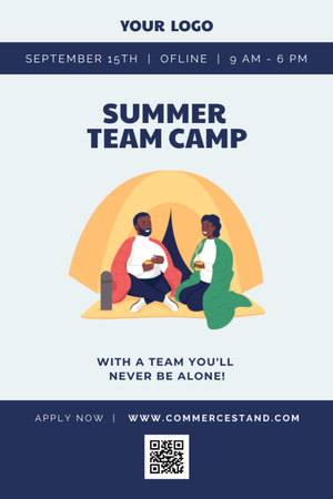 Welcome to Summer Team Camp Invitation 6x9in Tasarım Şablonu