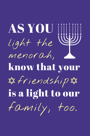 Inspirational Quote about Friendship on Hanukkah Pinterest Πρότυπο σχεδίασης