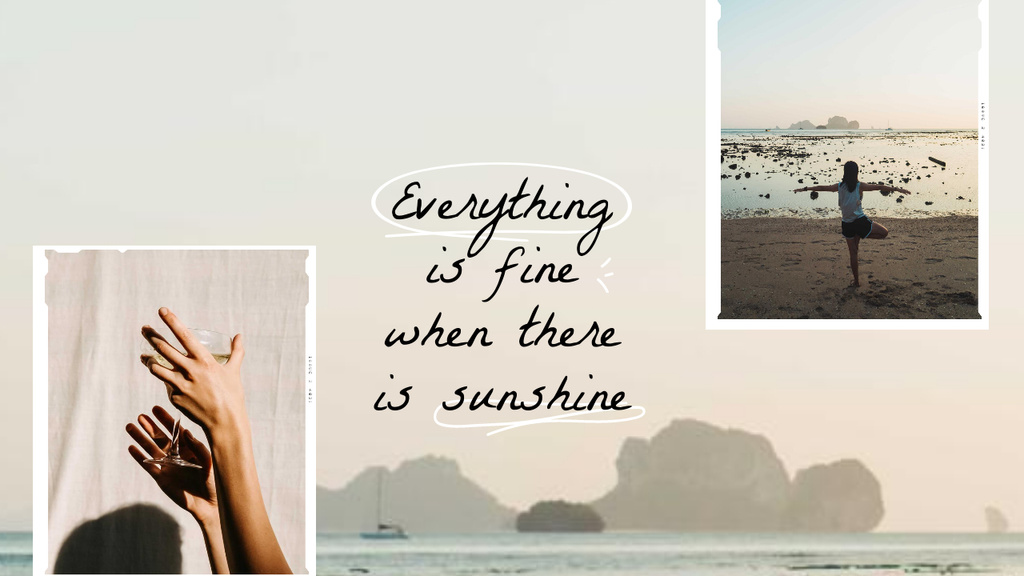 Summer Inspiration with Girl on Seacoast Youtube Thumbnail Design Template