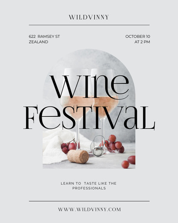 Wine Tasting Festival Announcement Poster 16x20in Design Template