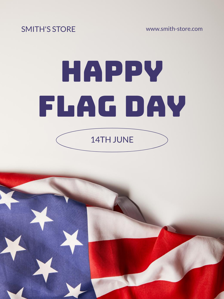 Flag Day Holiday Celebration Poster US Design Template